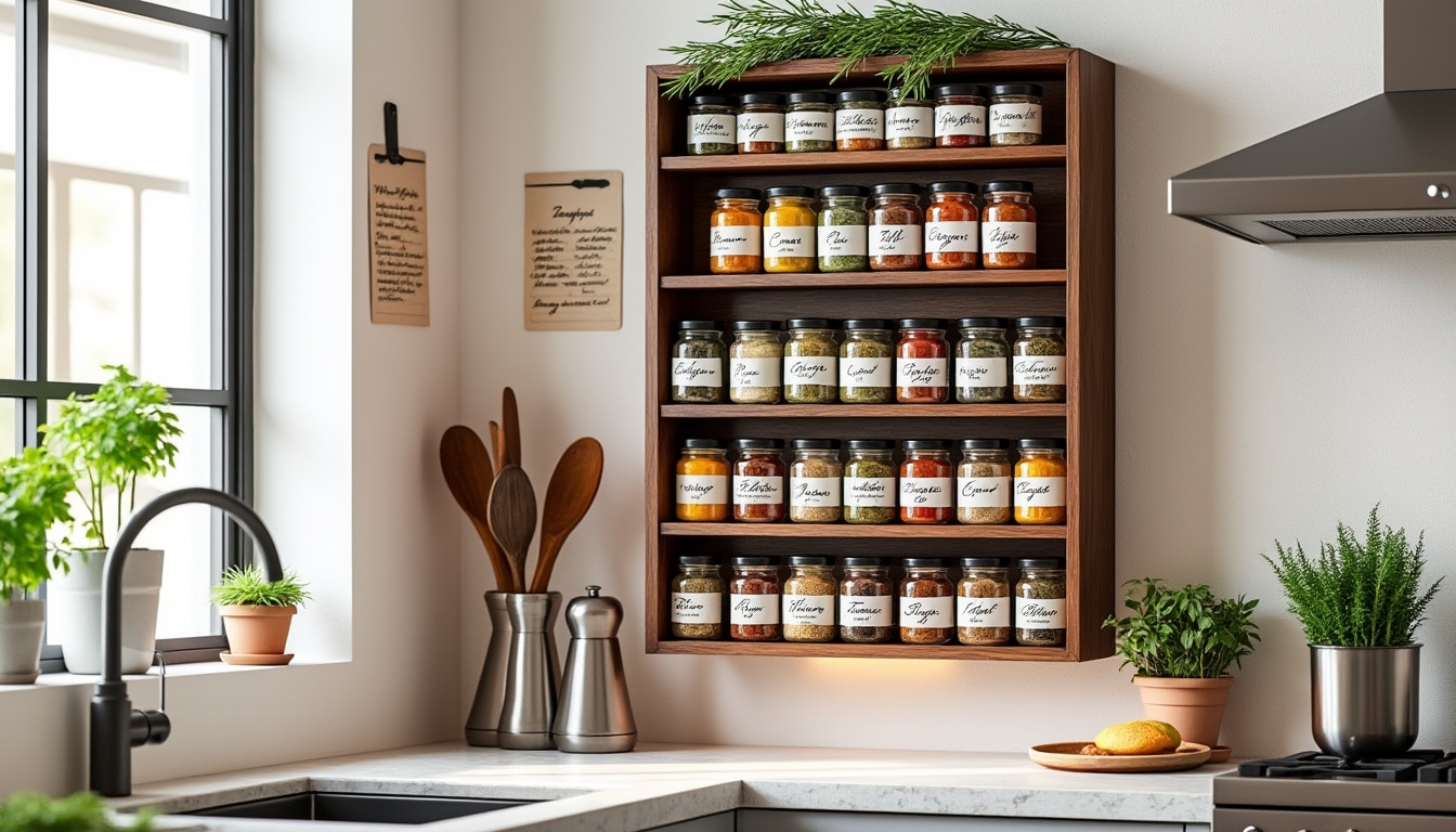 découvrez notre guide pratique pour un rangement efficace des épices. optimisez votre cuisine avec des conseils sur l'organisation, le stockage et la conservation des épices afin de les rendre facilement accessibles tout en ajoutant une touche esthétique à votre espace.