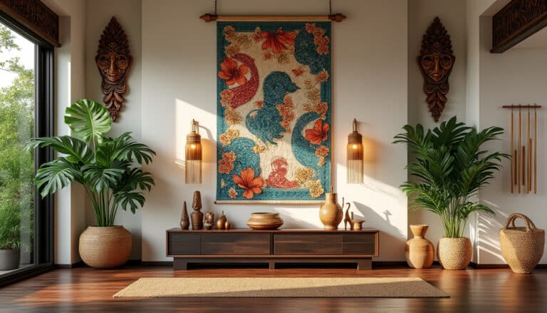 découvrez des idées inspirantes pour une décoration murale évoquant l'ambiance relaxante de bali. transformez votre intérieur en un havre de paix tropical grâce à des motifs authentiques, des couleurs chaleureuses et des éléments naturels. laissez-vous séduire par l'esthétique balinaise pour un espace zen et convivial.