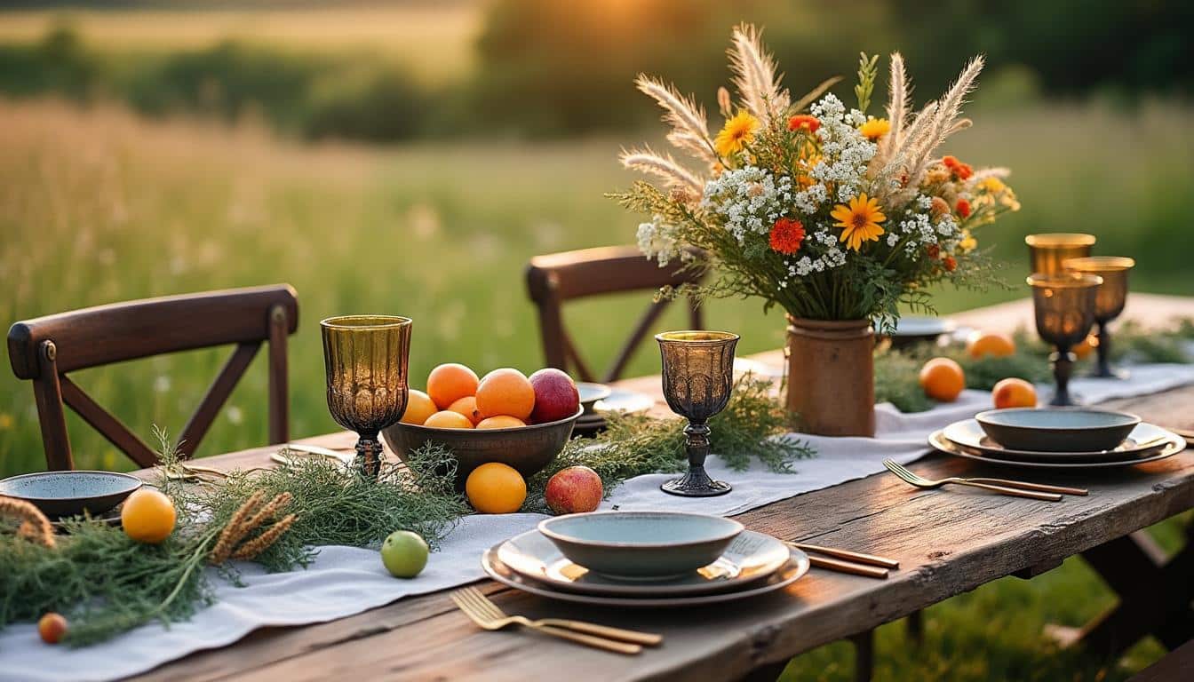 Illustration: Définition et caractéristiques de la décoration de table champêtre