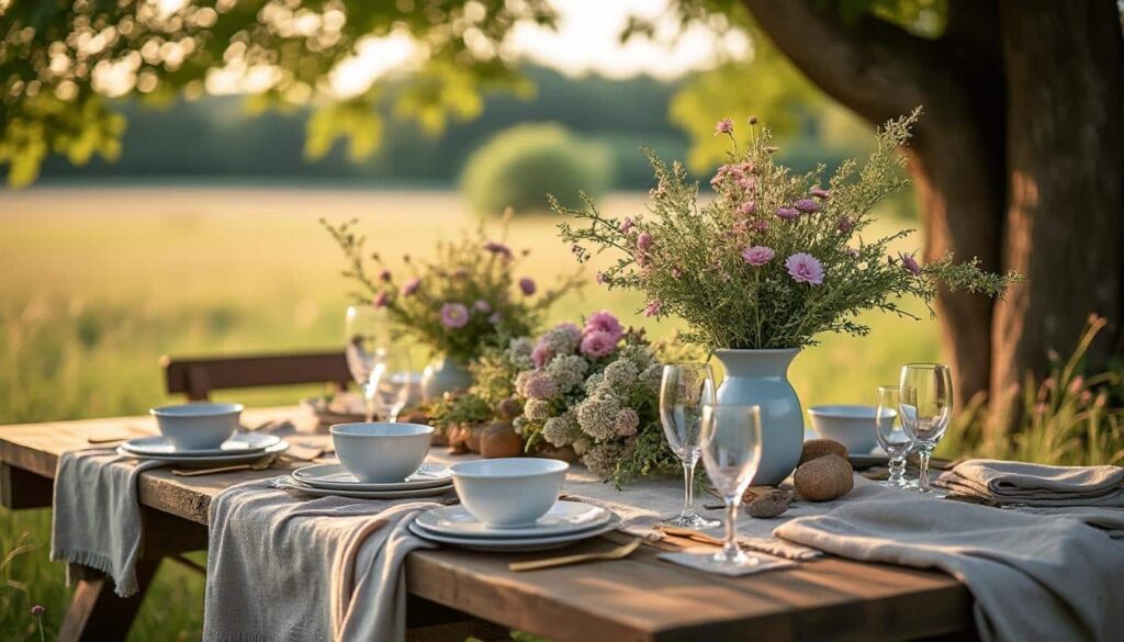 Décoration de table champêtre : idées et conseils pour une ambiance naturelle