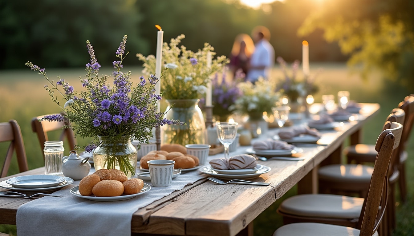 Illustration: Les éléments incontournables pour réussir une décoration de table champêtre pour mariage