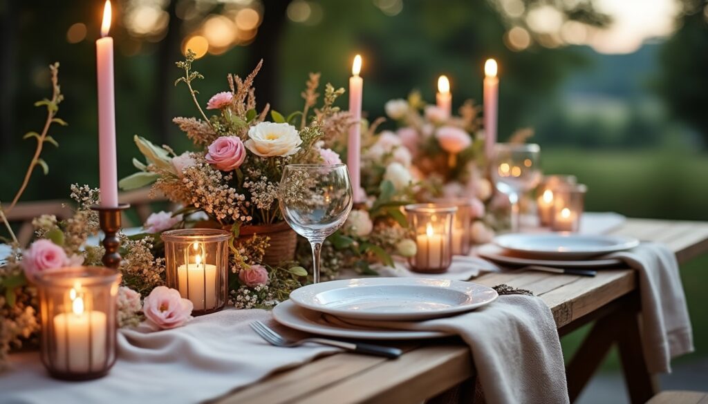 Décoration de table pour un mariage champêtre : idées et conseils