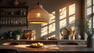 Suspension en rotin à tressage irrégulier artisanal : guide et conseils déco