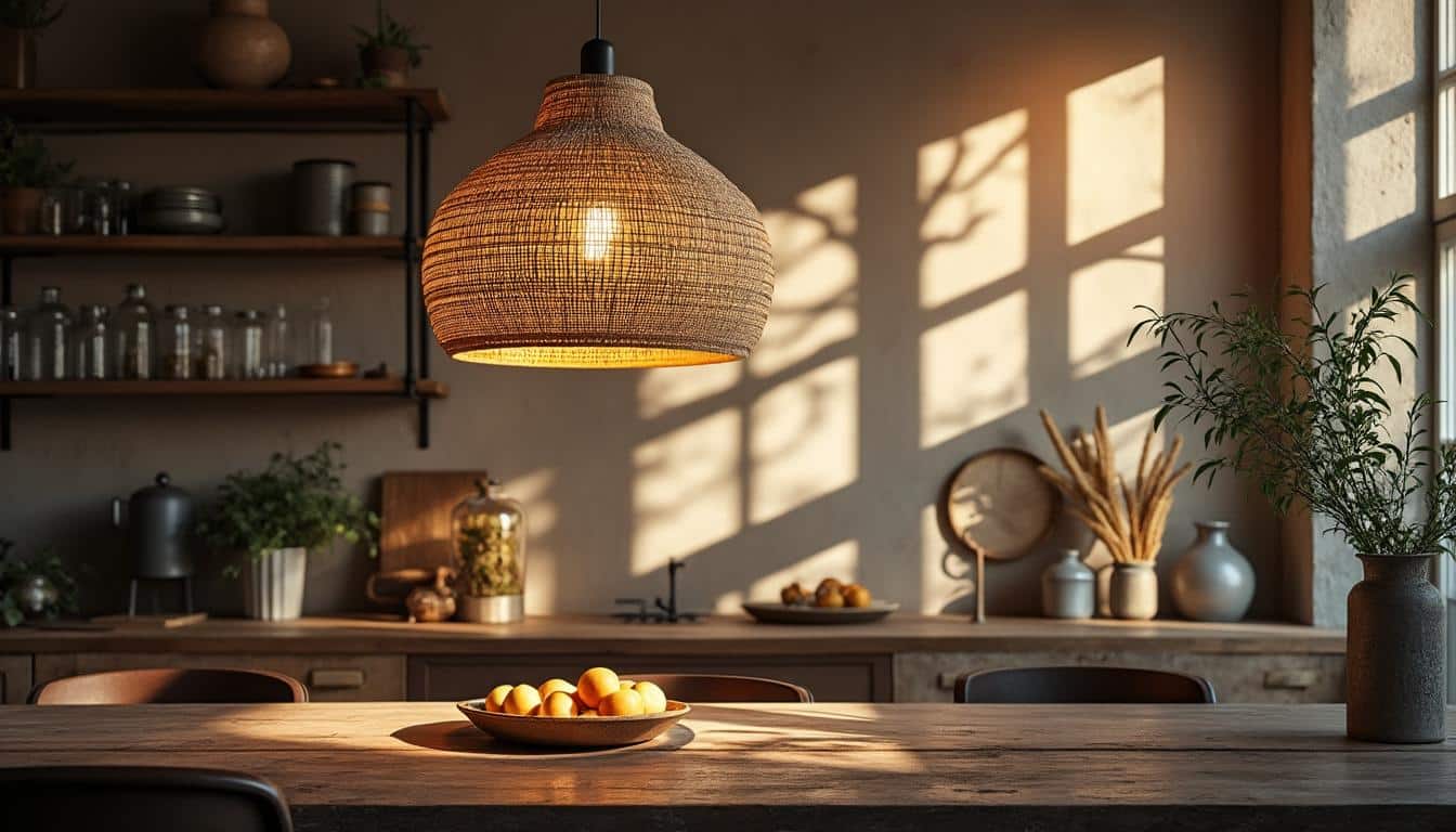 Suspension en rotin à tressage irrégulier artisanal : guide et conseils déco