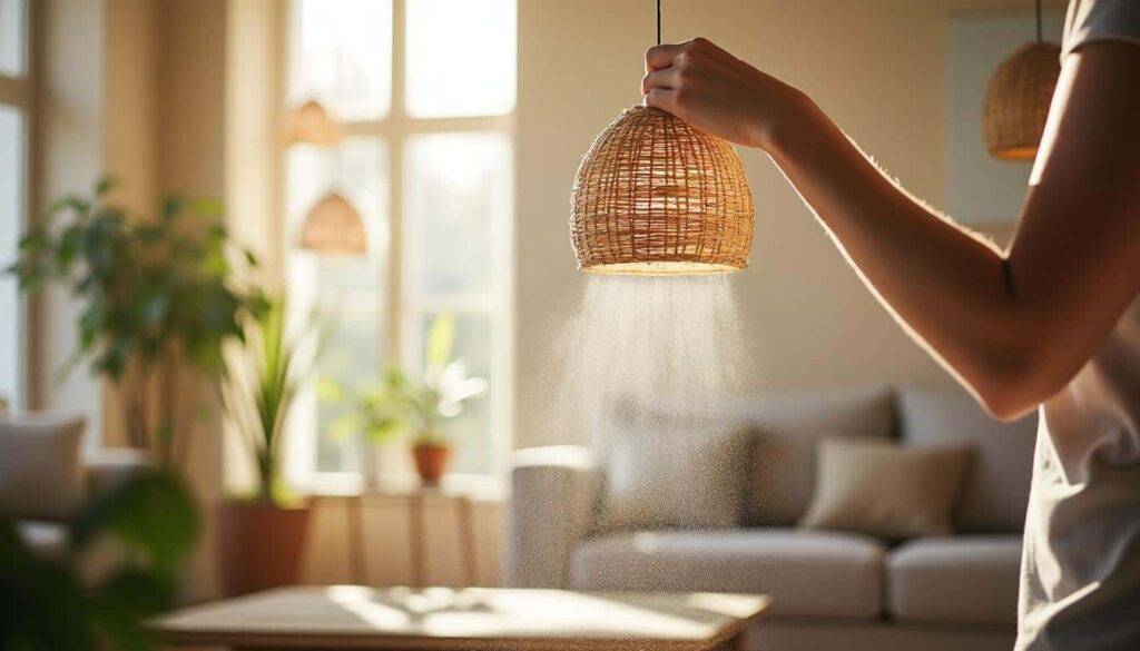 Suspension en rotin : entretien simple et astuces anti-poussière