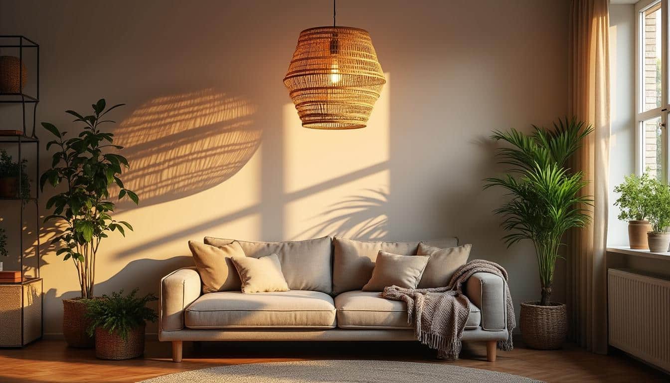 Illustration: Plonger dans l’univers de la suspension en rotin et des ombres portées au plafond