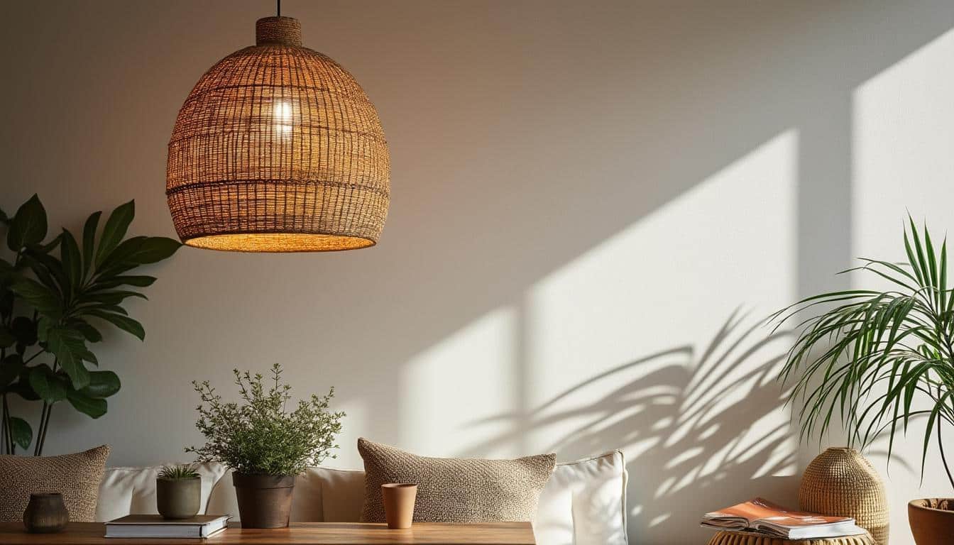 Suspension en rotin à ombre portée au plafond : conseils et styles