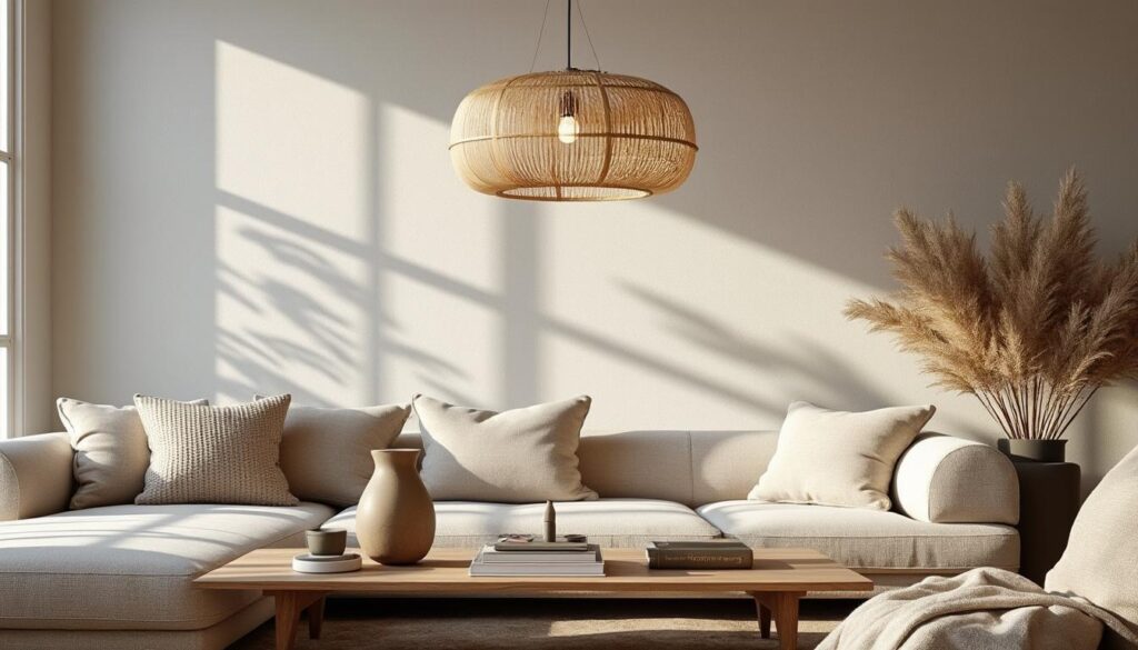 Suspension en rotin avec vernis mat transparent : élégance et durabilité