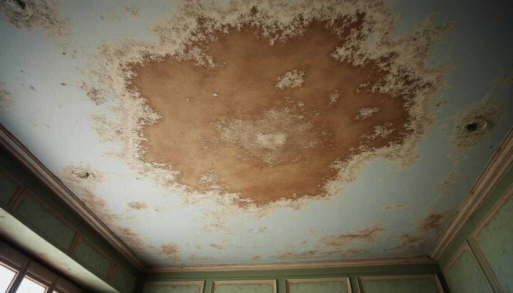 Réparer une tache de plafond suite à une ancienne fuite