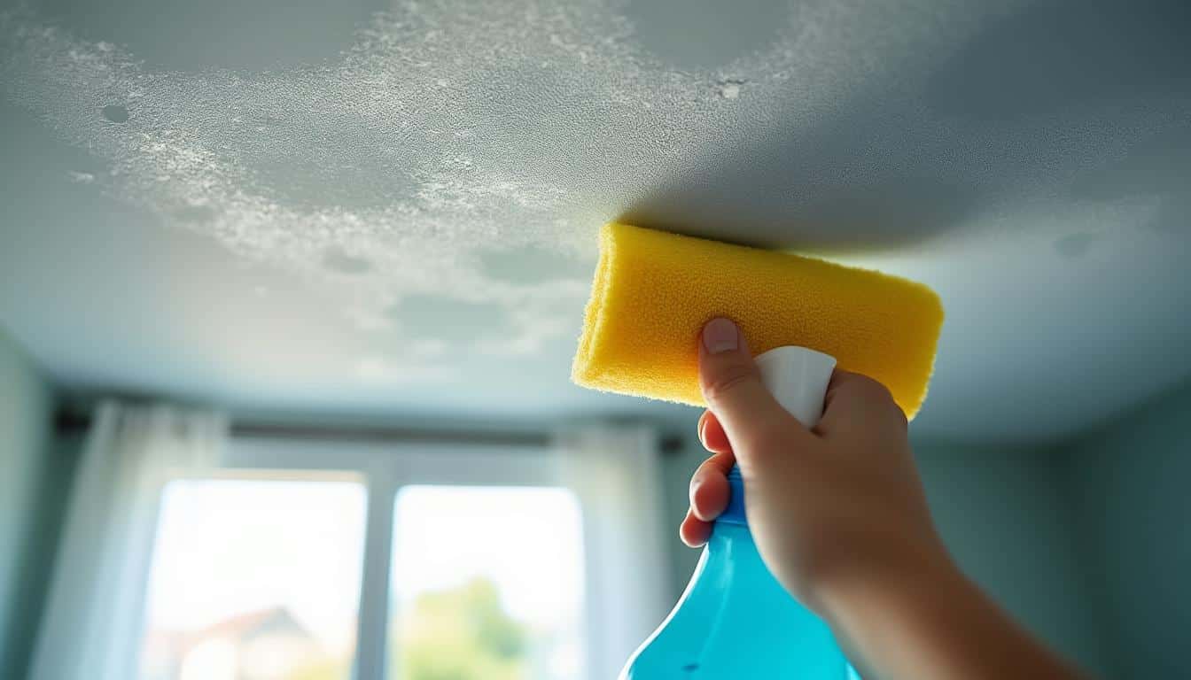 Éliminer rapidement la moisissure sur un plafond taché