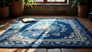 Tapis berbère couleur indigo décoloration : causes et entretien