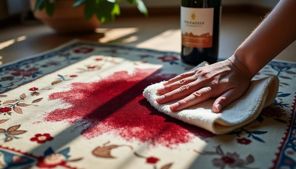 Tapis berbère : nettoyage de tache de vin, conseils et méthodes