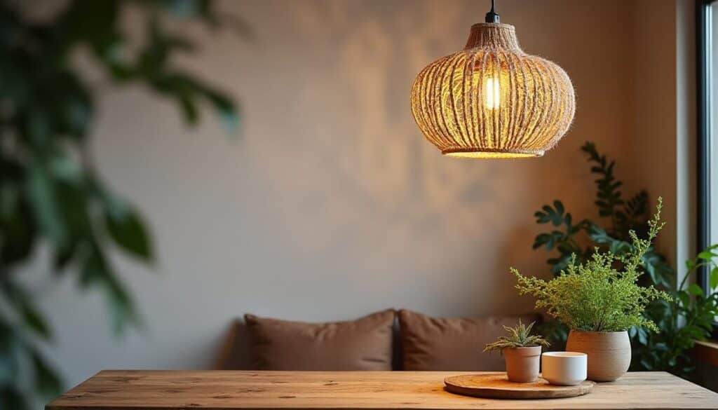 Suspension luminaire en corde : design naturel et installation facile