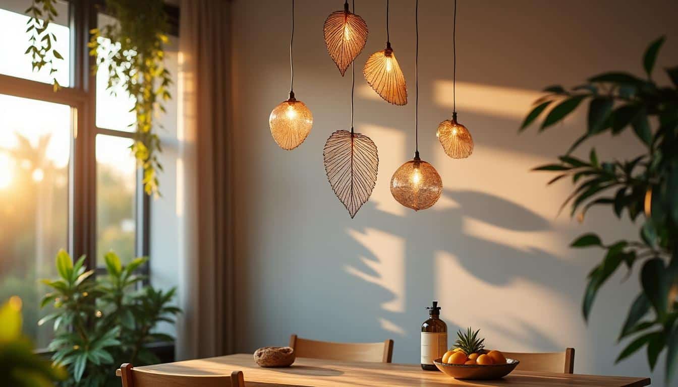 Illustration: Qu’est-ce qu’une suspension décorative inspirée des feuilles ?