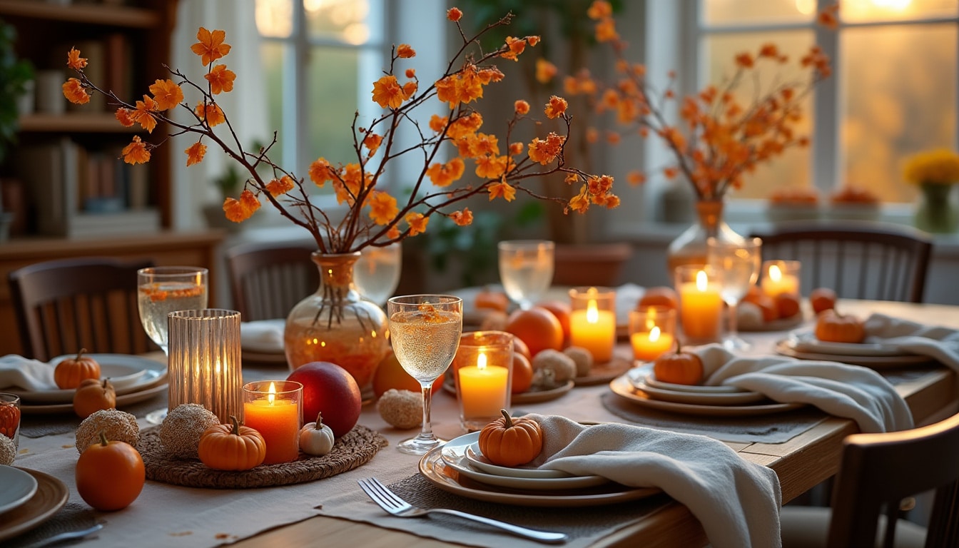 Deco automnale de table : astuces pour un décor chaleureux et naturel